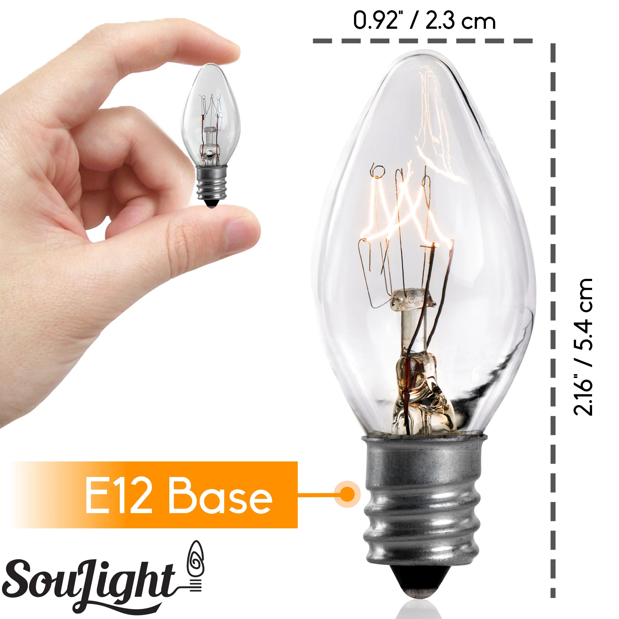SouLight Incandescent 15W Light Bulbs, Salt Rock Lamp, E12 C7 (12 Pack) - Image 5